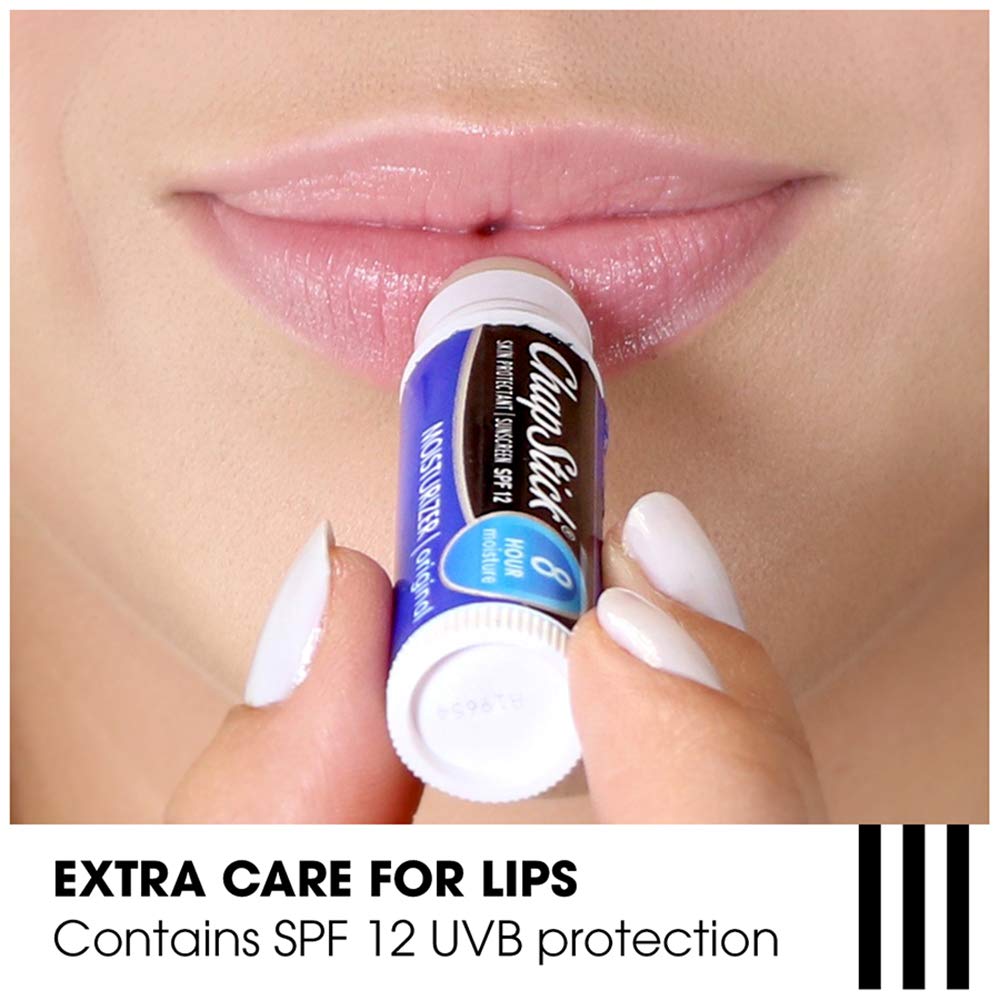 ChapStick Moisturizer Original Lip Balm Tubes, SPF 15 and Skin Protectant - 0.15 Oz (Pack of 12)
