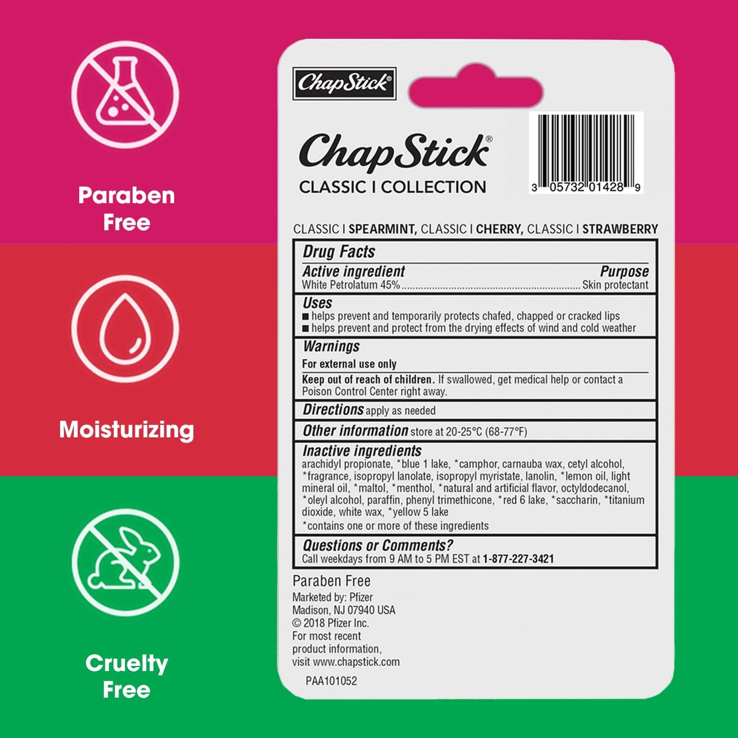 ChapStick Moisturizer Original Lip Balm Tubes, SPF 15 and Skin Protectant - 0.15 Oz (Pack of 12)